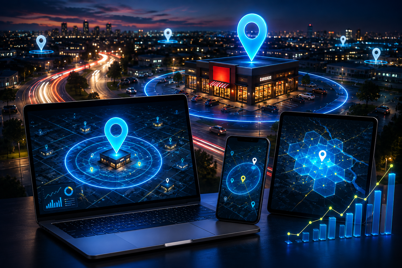 Geo-targeted mobile advertising and location-based marketing services